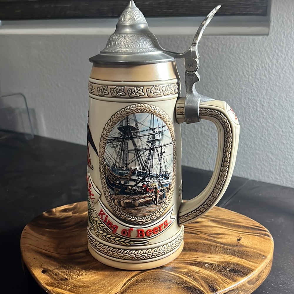 Limited Edition Anheuser Busch Stein “G” Series transportation in earlier time